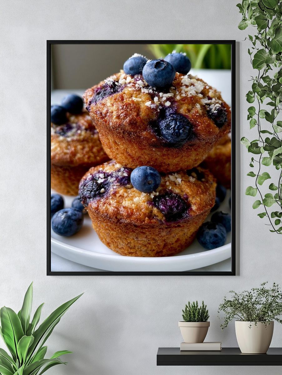 Blueberry Muffins Food-Drink Poster. — room view 4