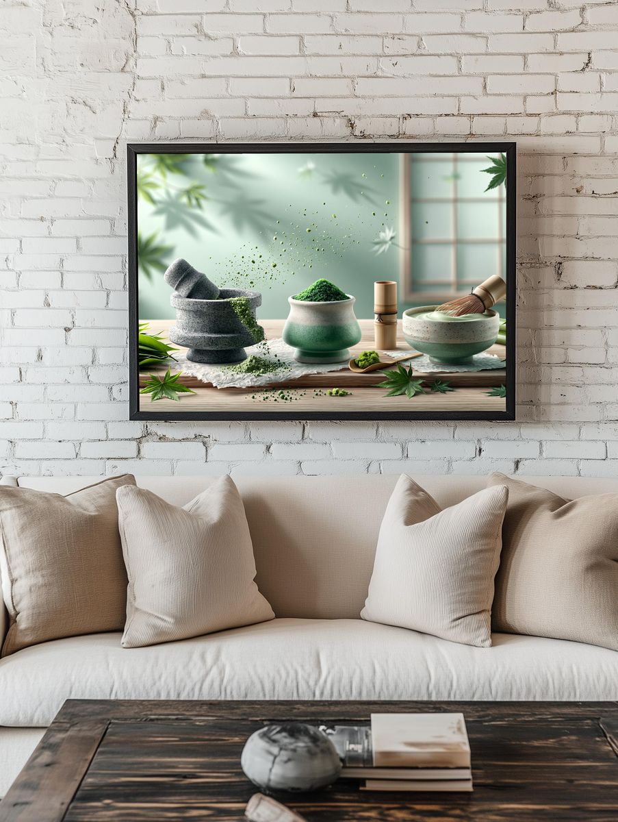 Matcha Tea Ceremony Still Life Poster. room preview