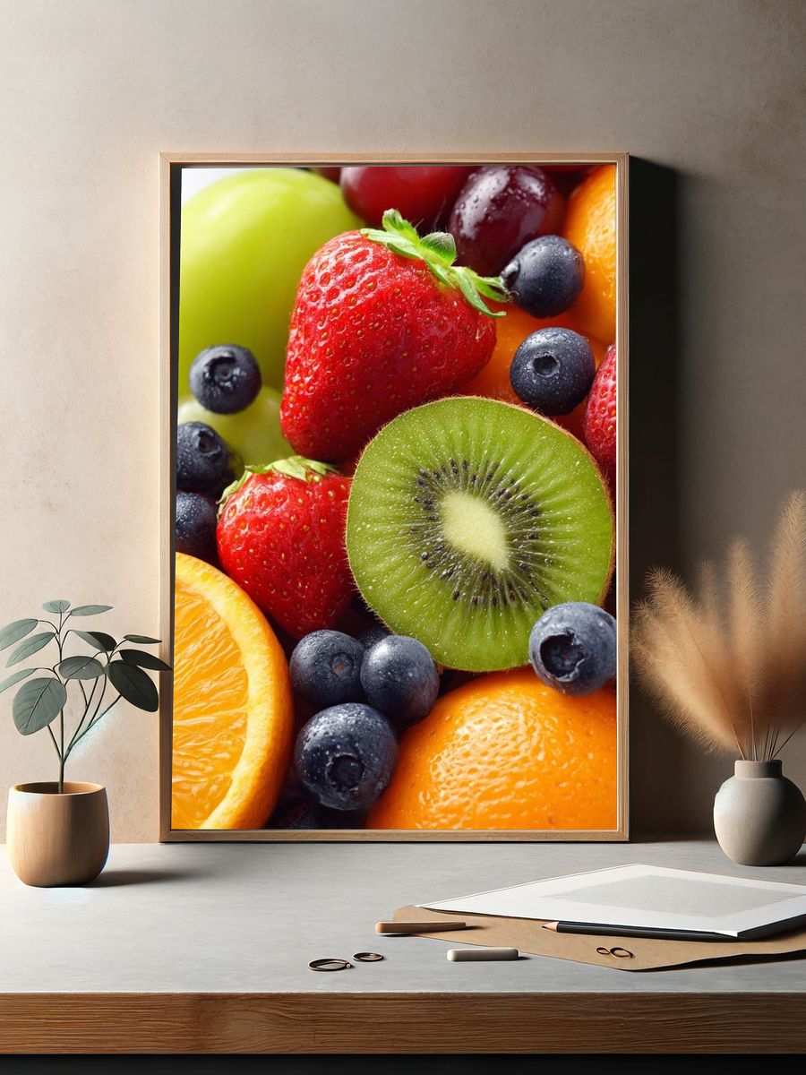 Fresh Fruit Still Life Poster. — room view 2