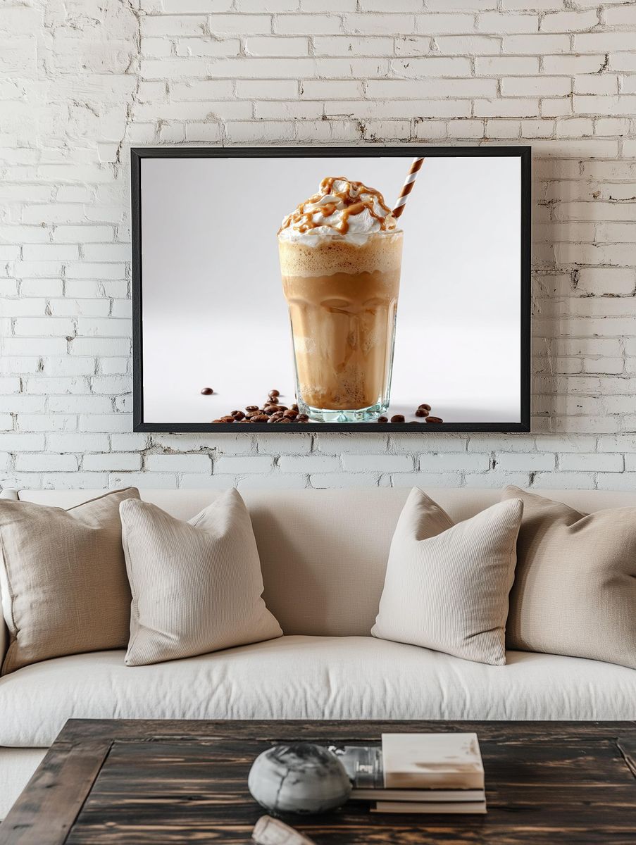 Iced Caramel Coffee Photography Poster. — room view 1