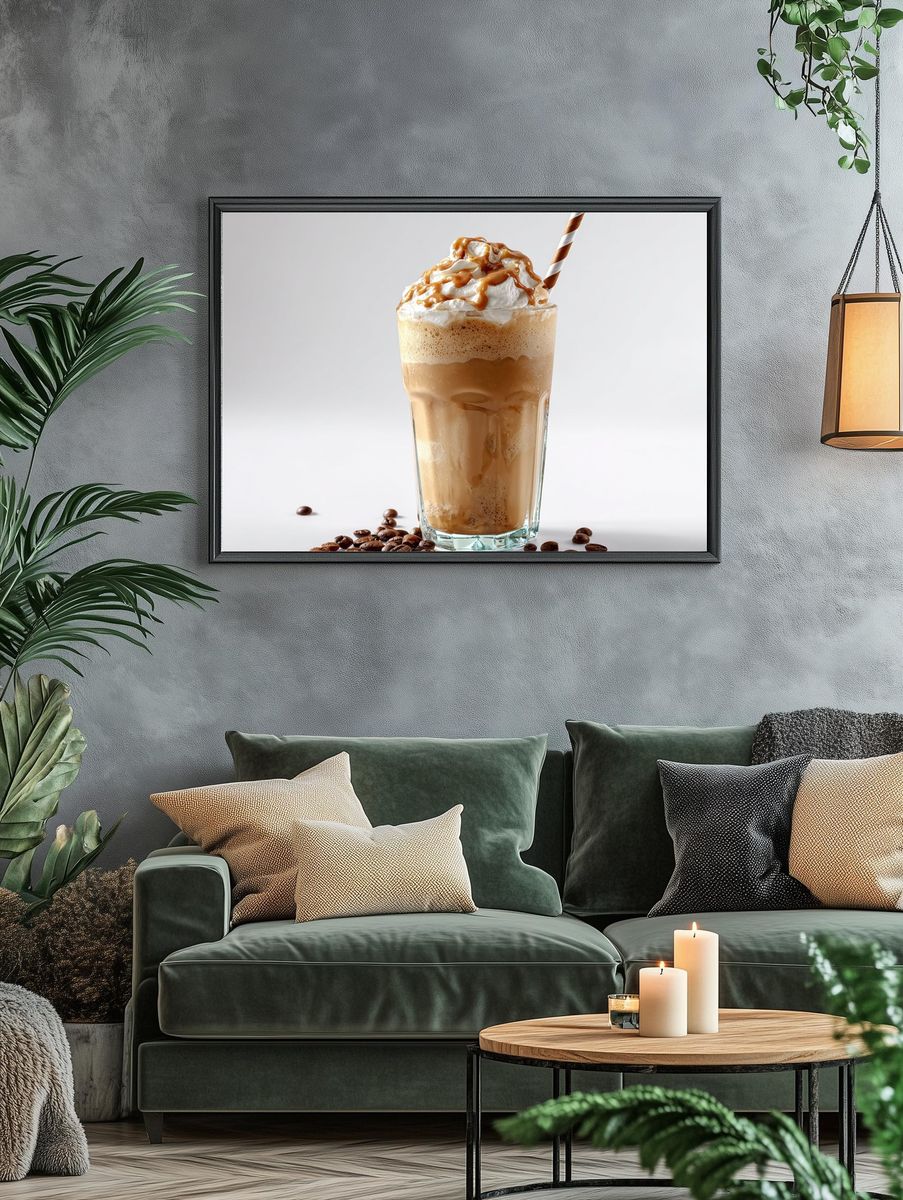 Iced Caramel Coffee Photography Poster. — room view 4