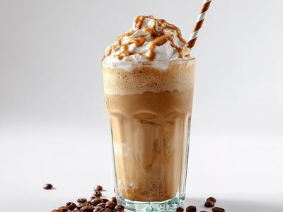 Iced Caramel Coffee Photography Poster. poster
