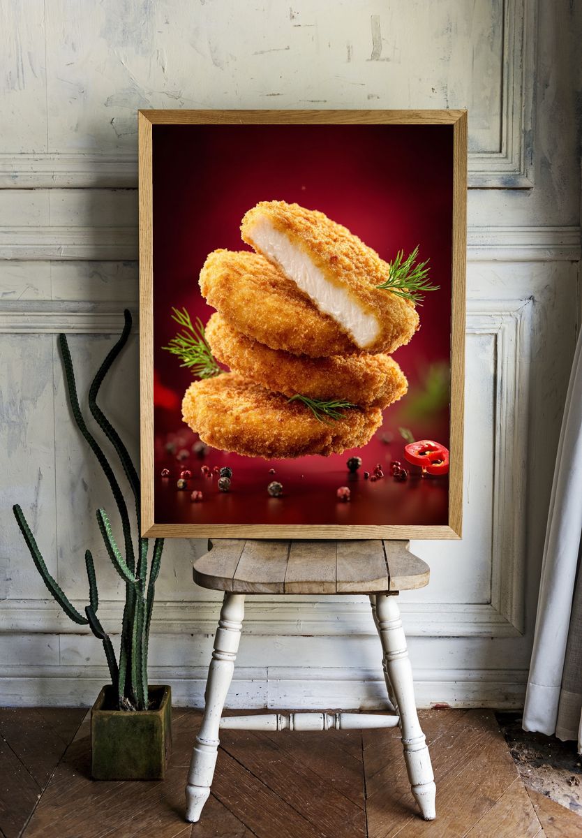 Crispy Chicken Cutlets Food Poster room preview