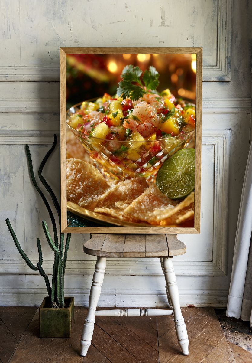 Tropical Shrimp Ceviche Food-Drink Poster. room preview