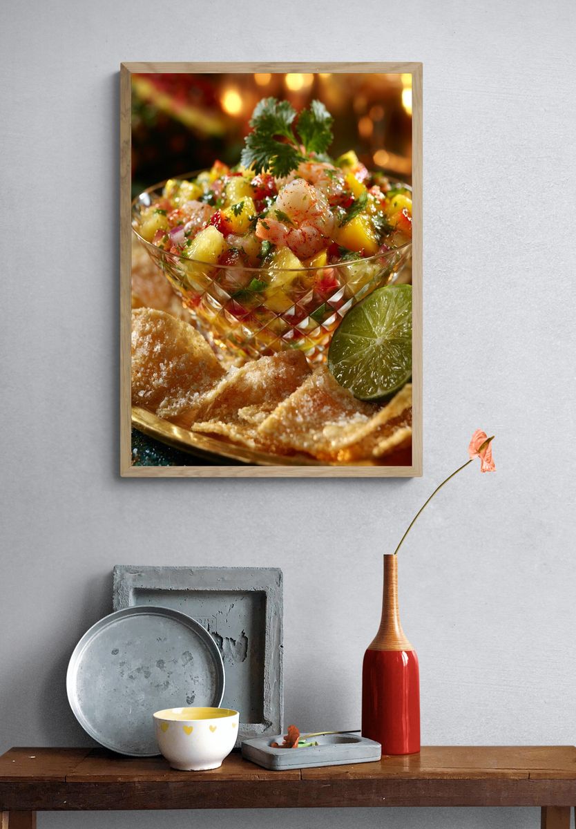 Tropical Shrimp Ceviche Food-Drink Poster. — room view 3