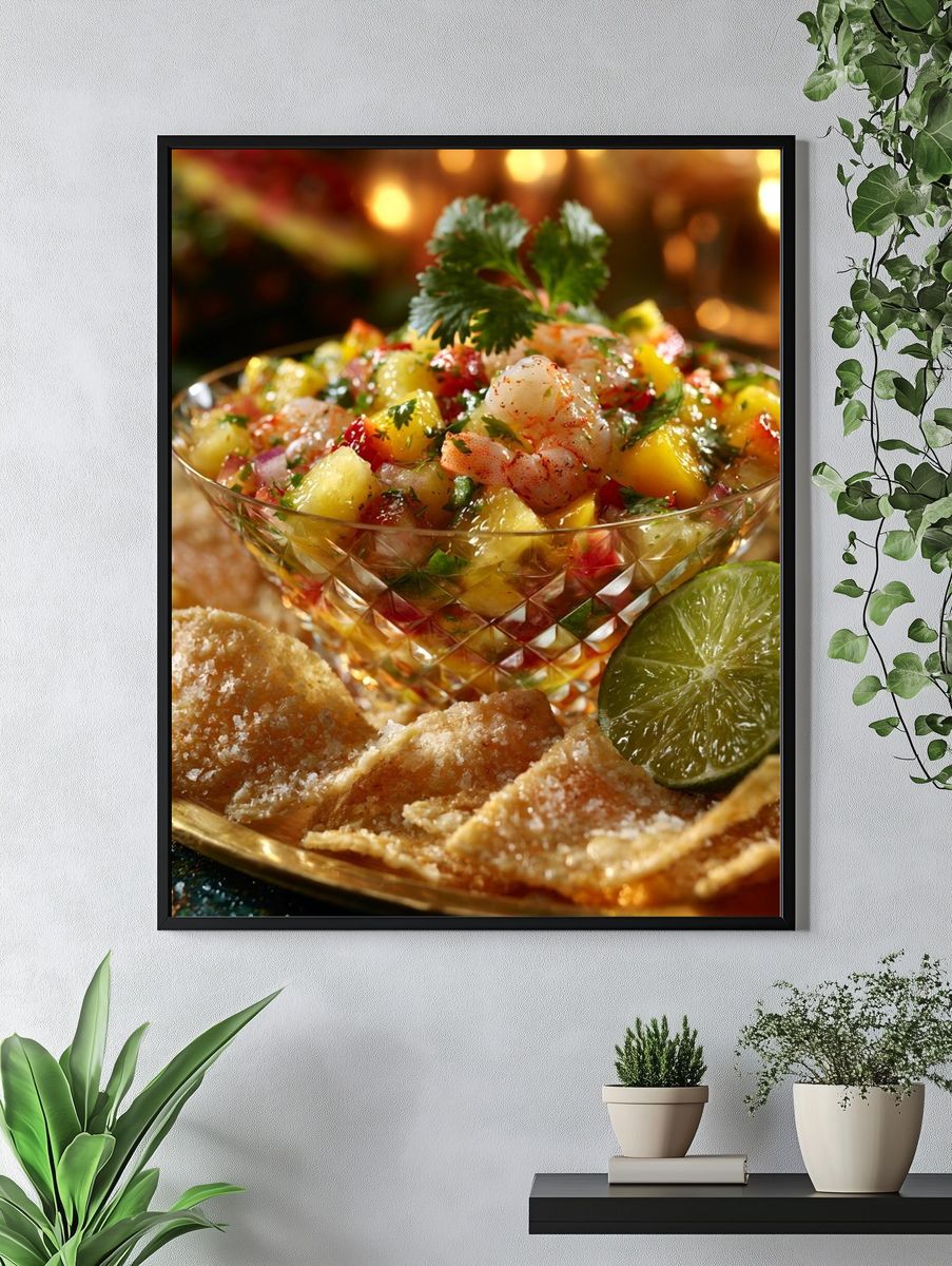 Tropical Shrimp Ceviche Food-Drink Poster. — room view 4