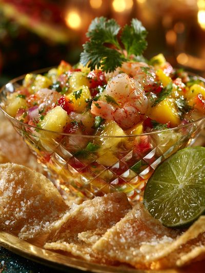 Tropical Shrimp Ceviche Food-Drink Poster. poster
