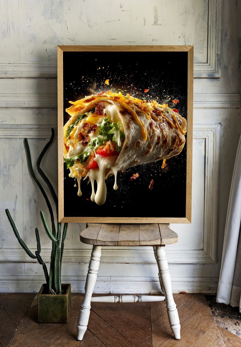 Exploding Burrito Food-Drink Poster. — room view 1