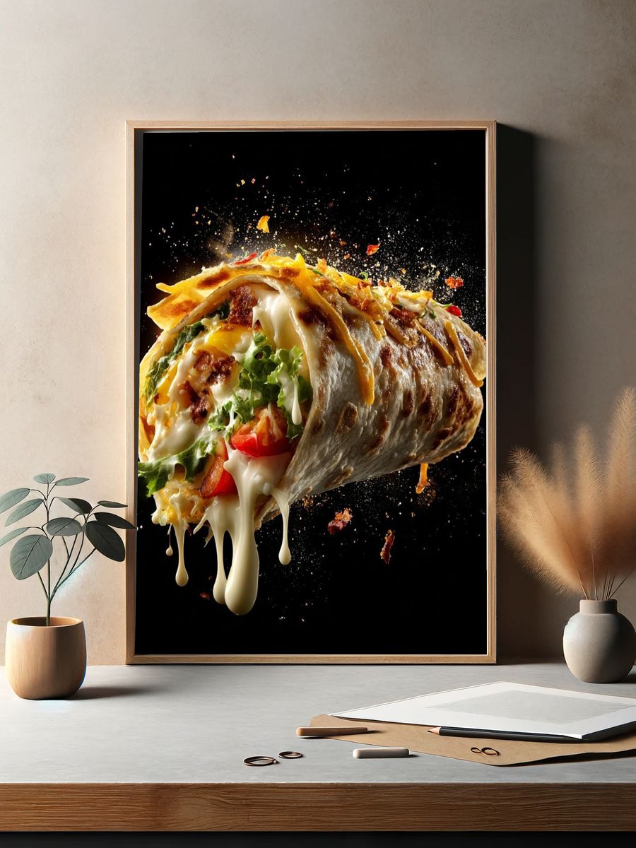 Exploding Burrito Food-Drink Poster. — room view 2