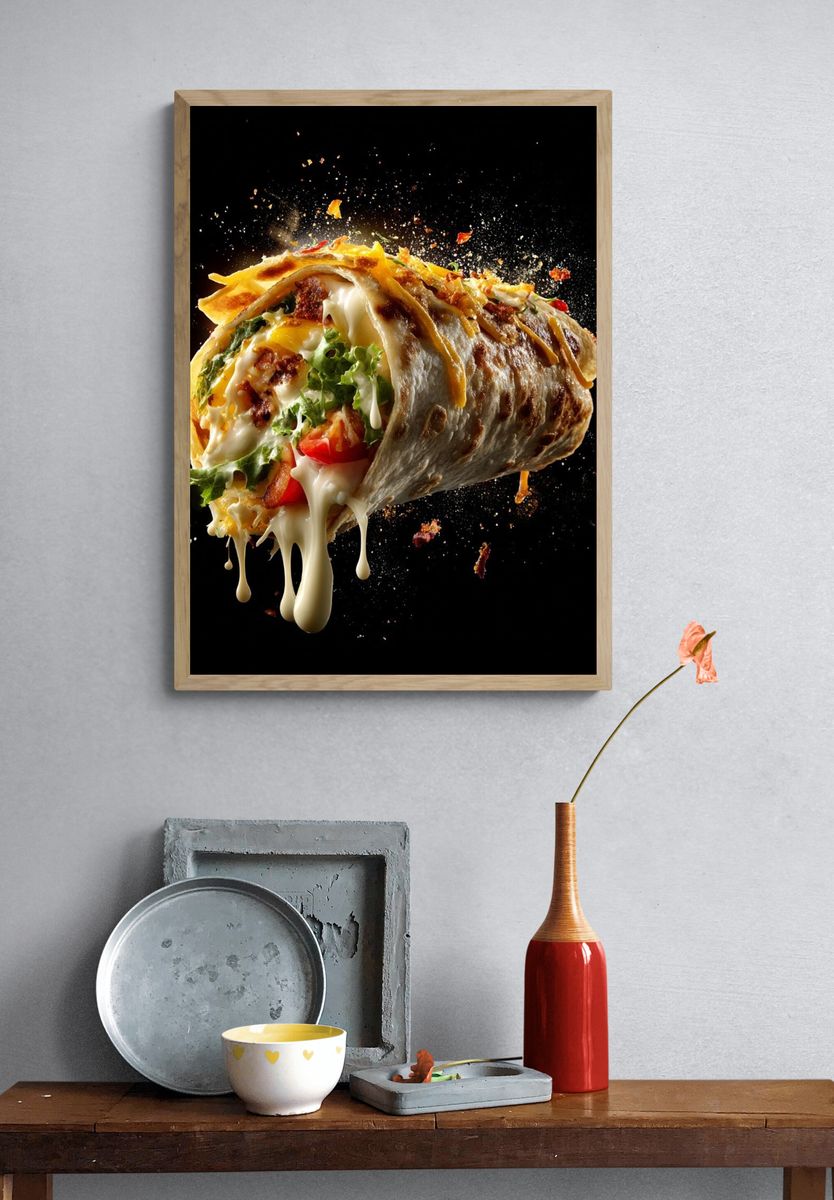 Exploding Burrito Food-Drink Poster. — room view 3