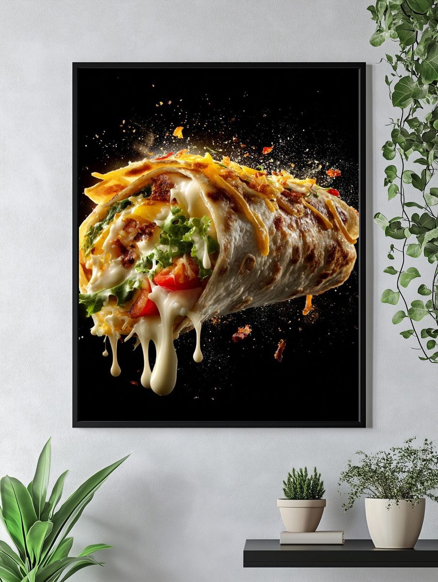 Exploding Burrito Food-Drink Poster. — room view 4