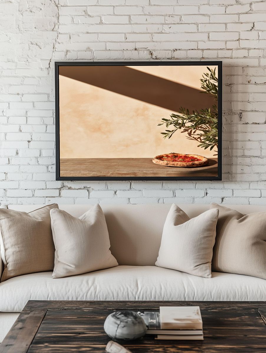 Rustic Pizza Still Life Poster. — room view 1