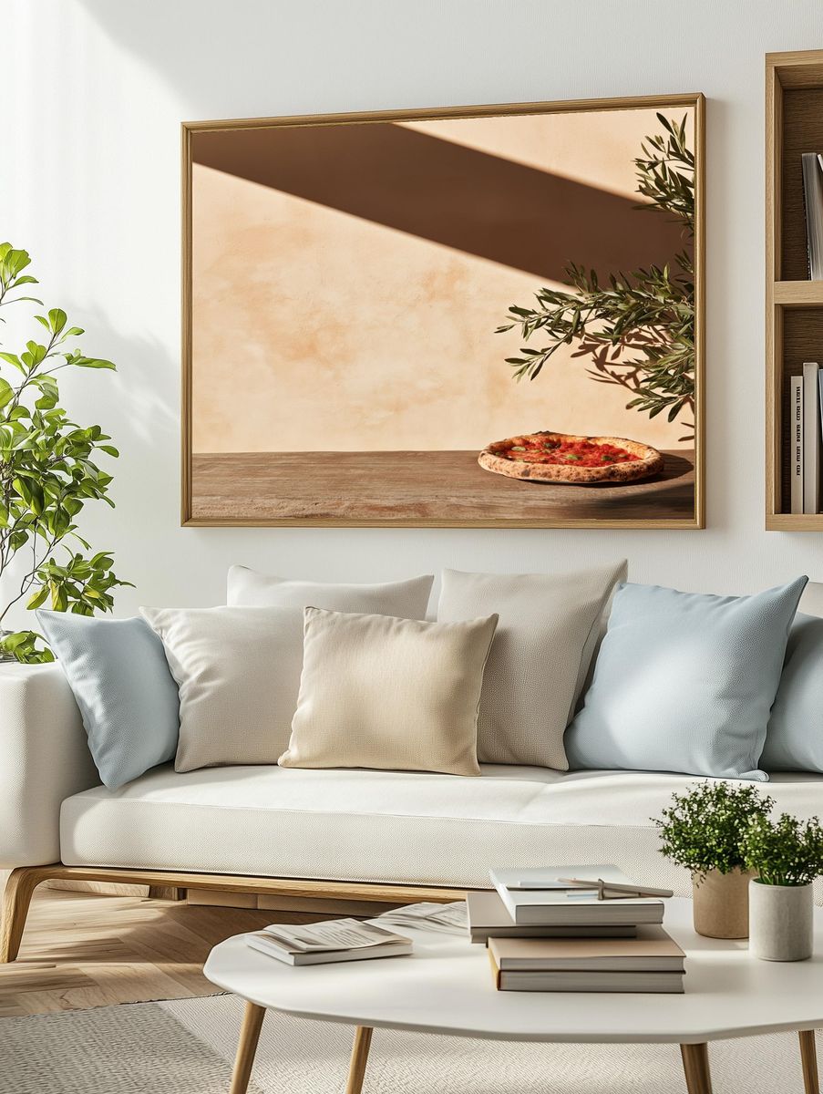 Rustic Pizza Still Life Poster. — room view 2