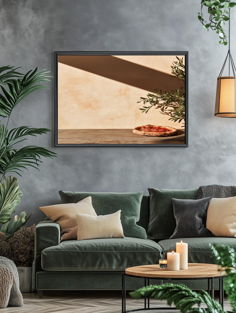 Rustic Pizza Still Life Poster. — room view 4