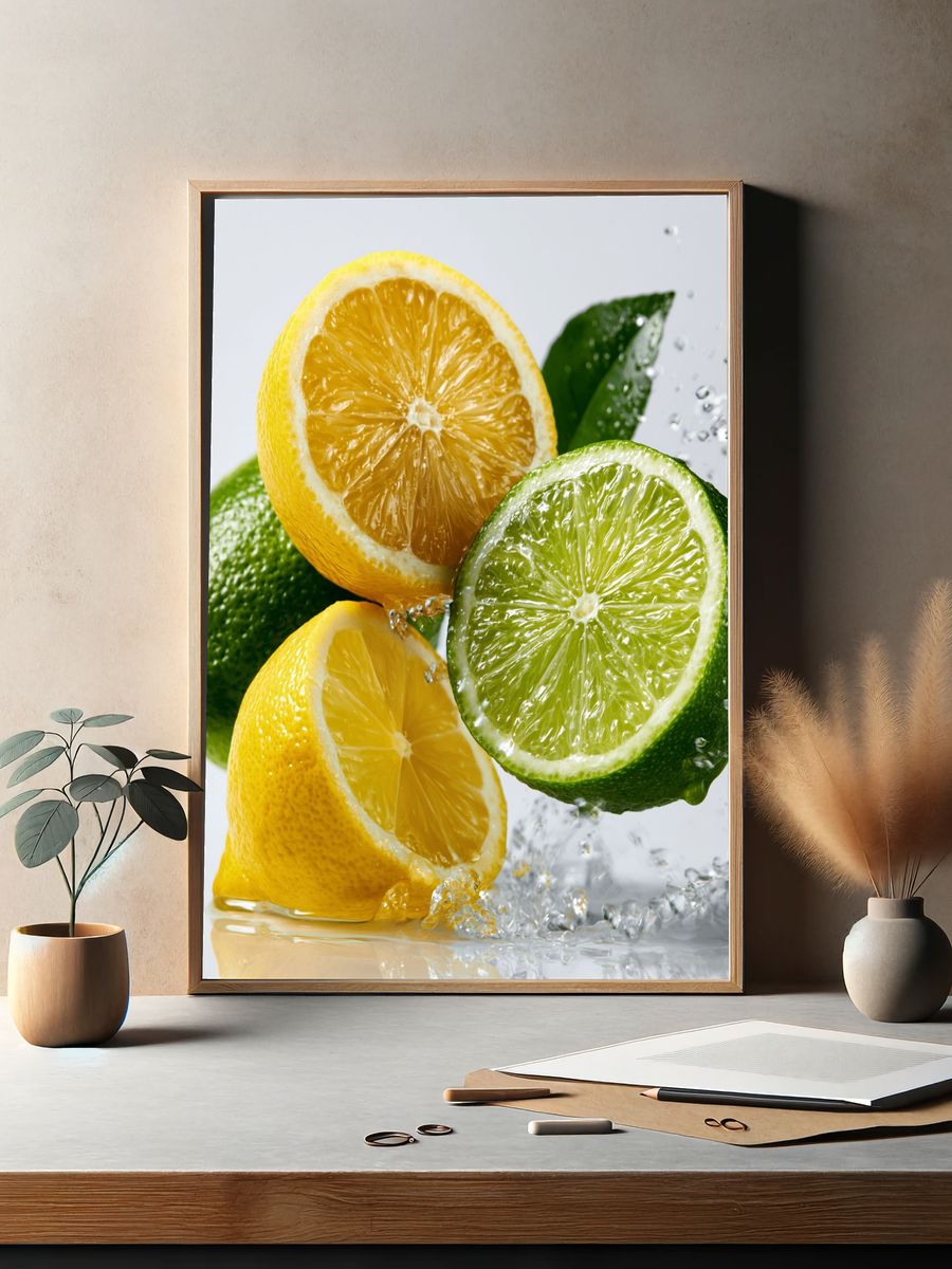 Citrus Splash Still Life Print. — room view 2