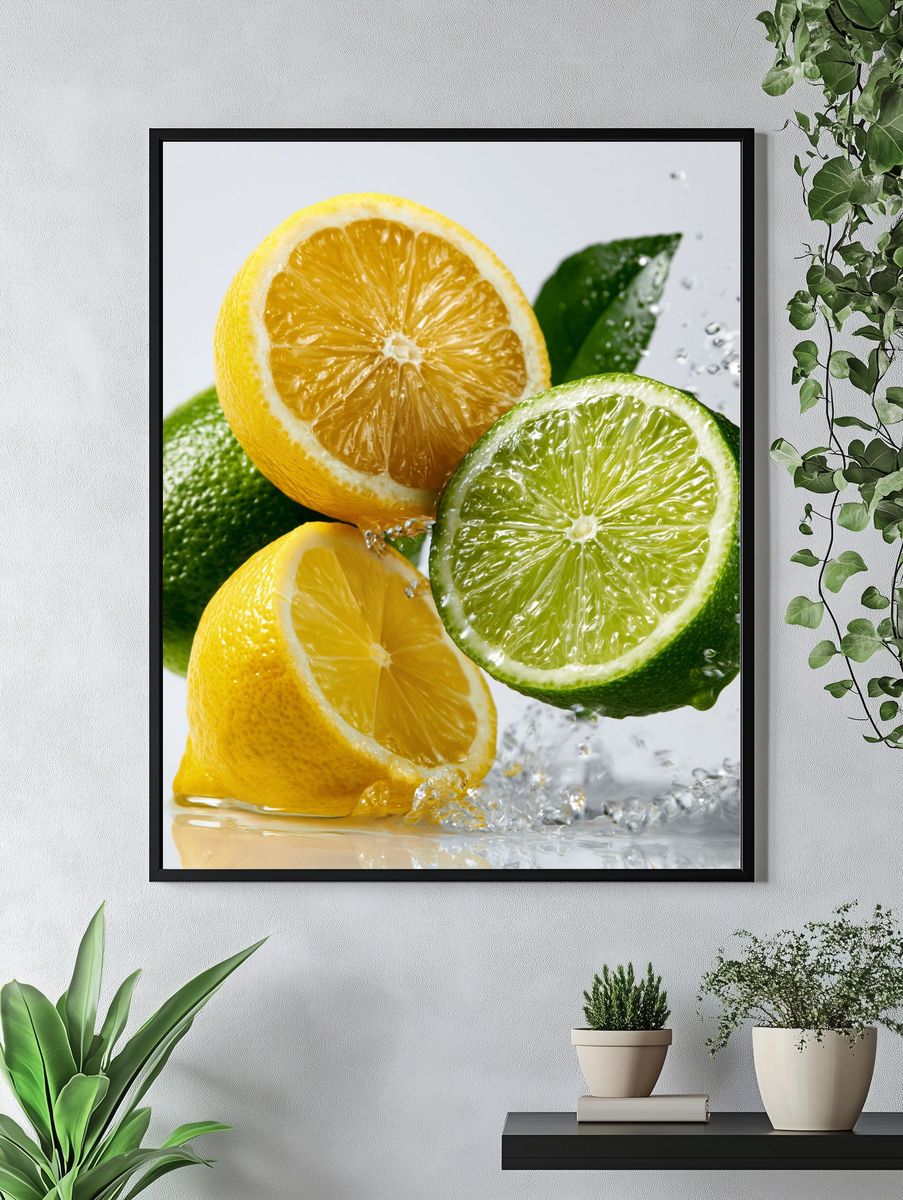Citrus Splash Still Life Print. — room view 4