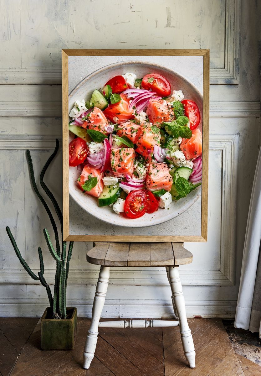 Salmon Salad Food-Drink Poster. — room view 1