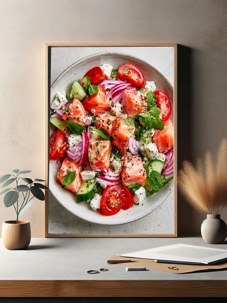 Salmon Salad Food-Drink Poster. — room view 2