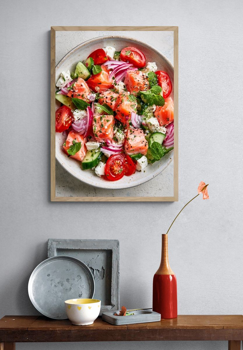 Salmon Salad Food-Drink Poster. — room view 3