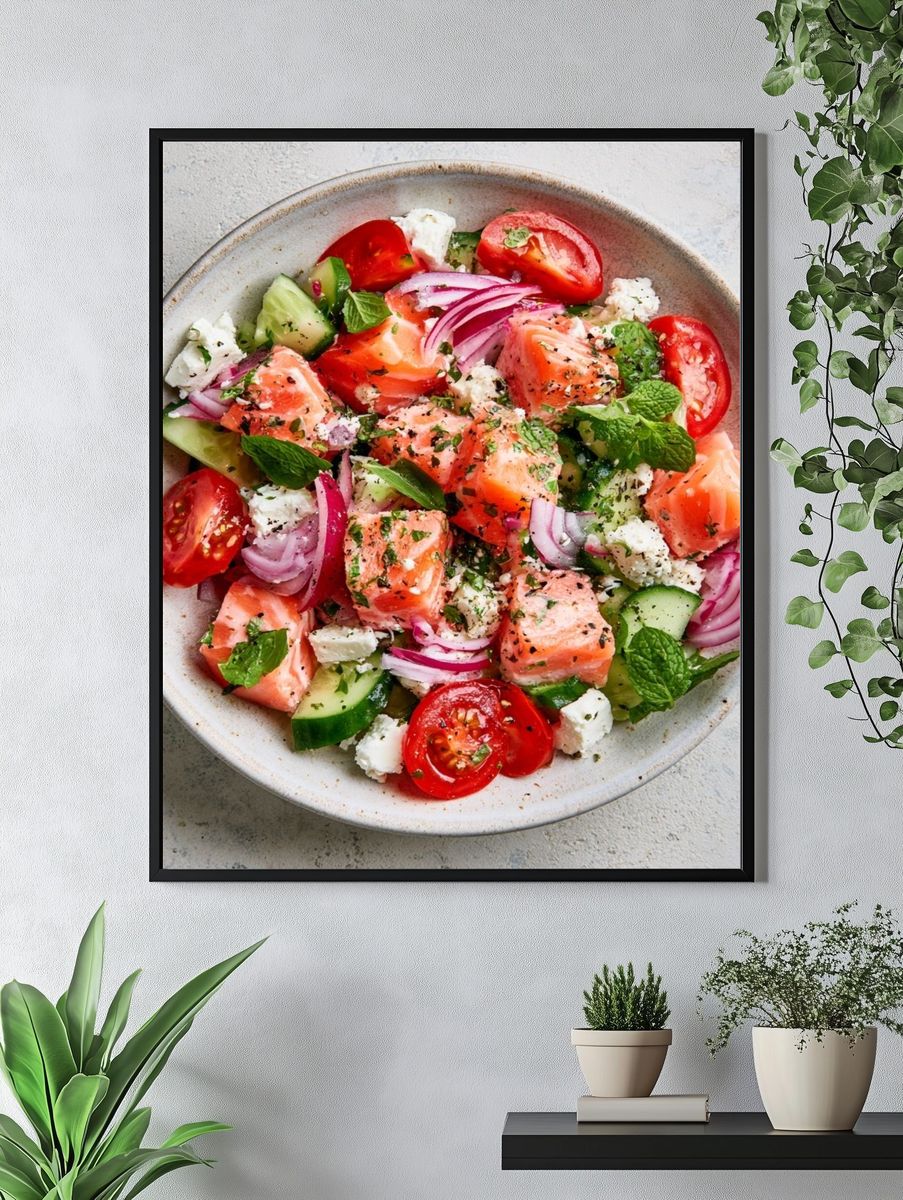 Salmon Salad Food-Drink Poster. — room view 4