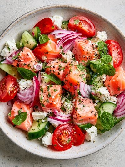 Salmon Salad Food-Drink Poster.