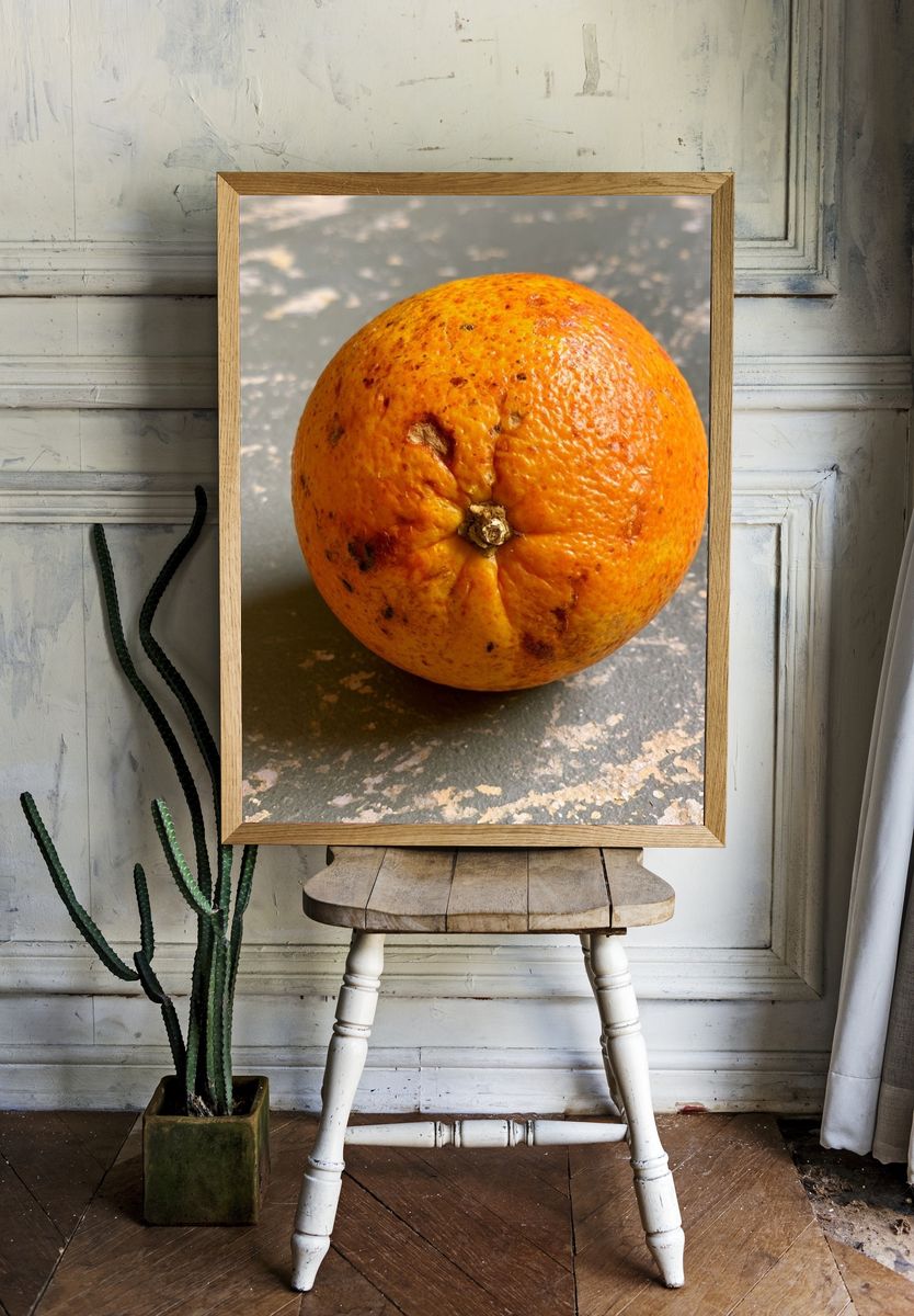 Orange Still Life Photography Poster. room preview