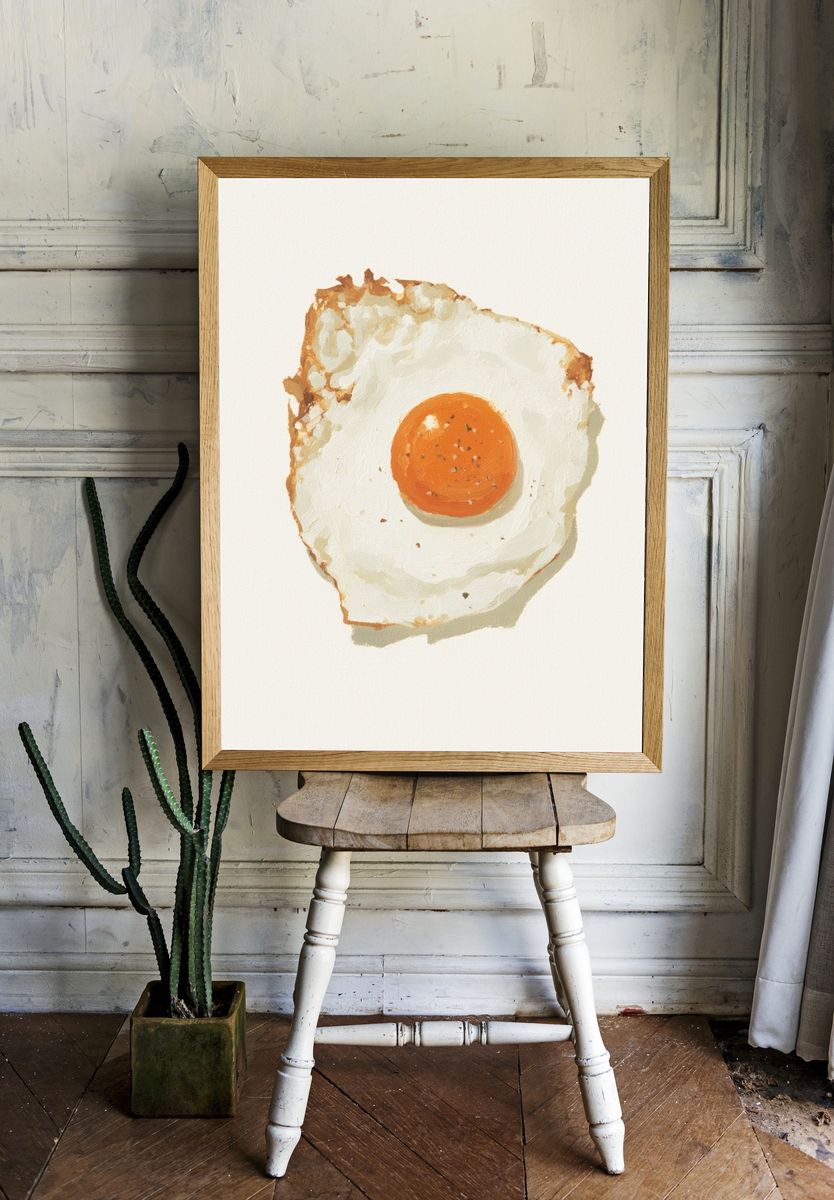 Sunny Side Up Egg Illustration Poster. — room view 1