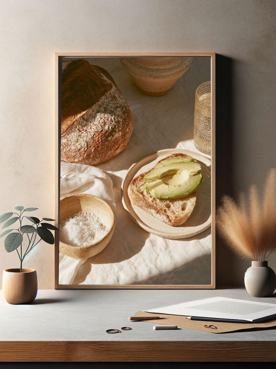 Avocado Toast Still Life Poster. — room view 2