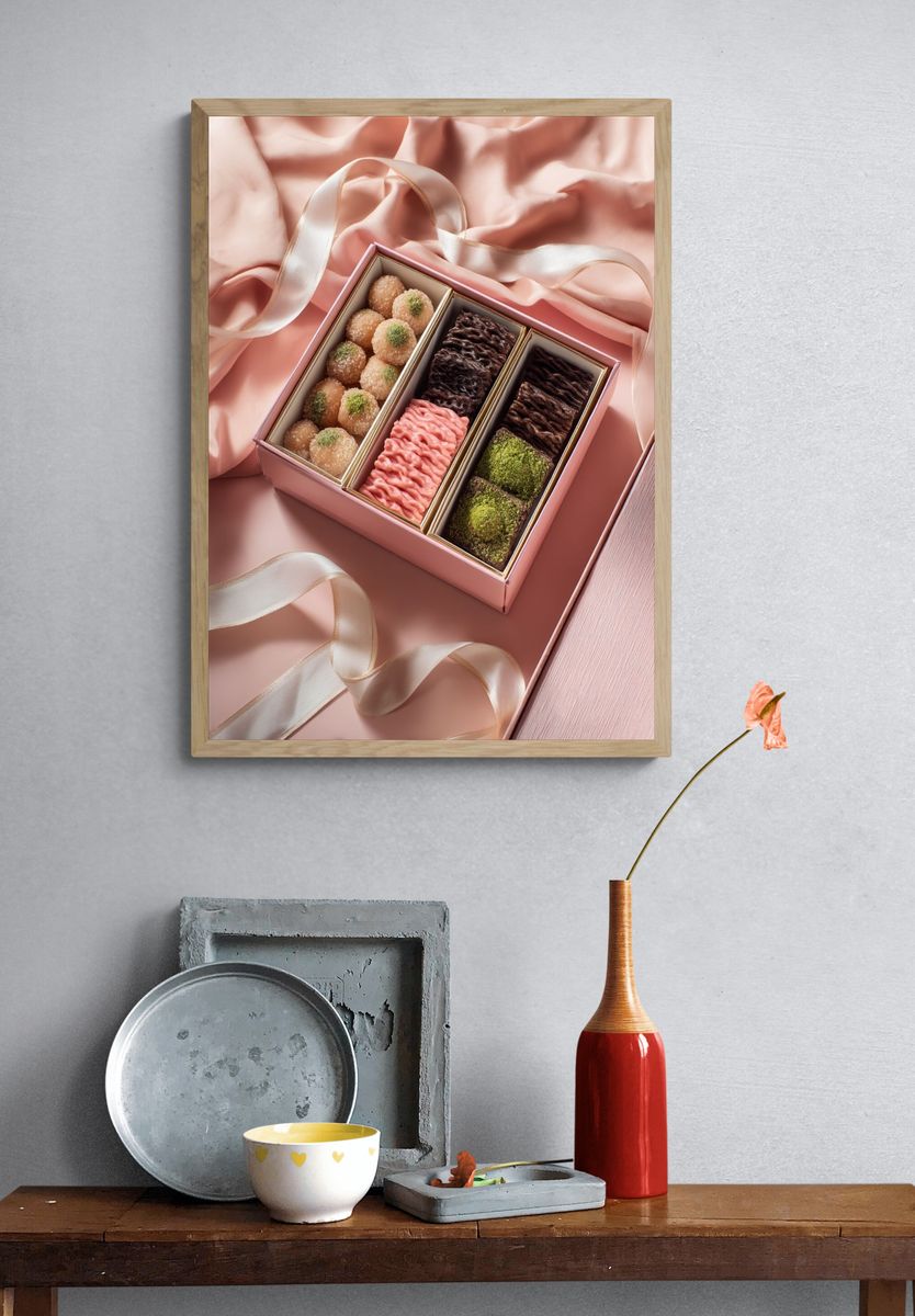 Luxury Dessert Box Photography Poster. — room view 3