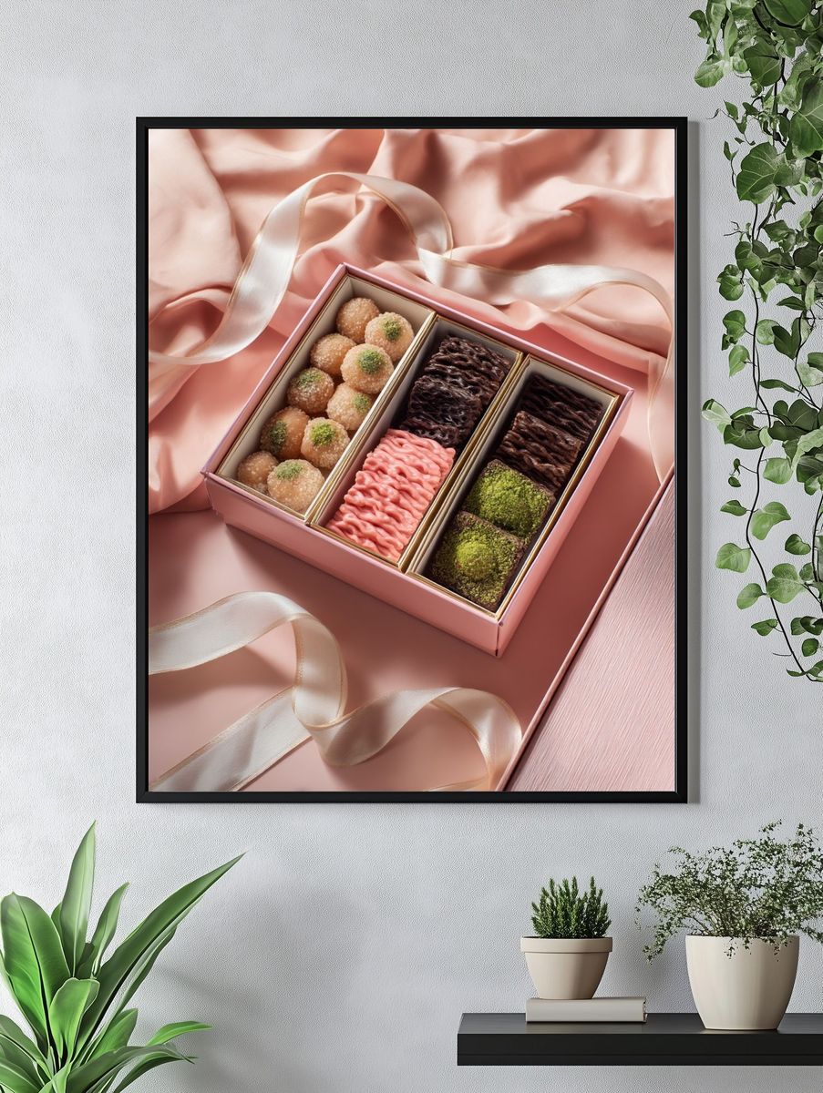 Luxury Dessert Box Photography Poster. — room view 4