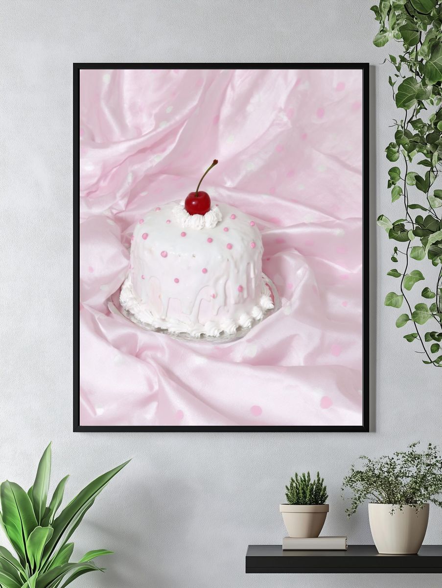 Cherry Cake Still Life Poster. — room view 4