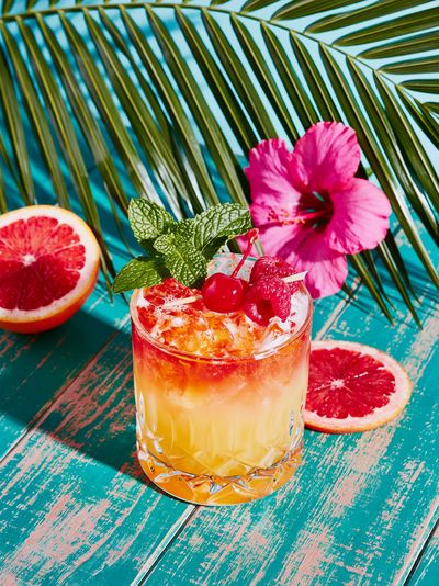Tropical Citrus Cocktail Photography Poster.
