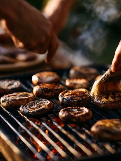Grilled Mushrooms Food-Drink Poster.