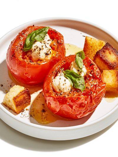 Roasted Tomato and Burrata Food Print. poster