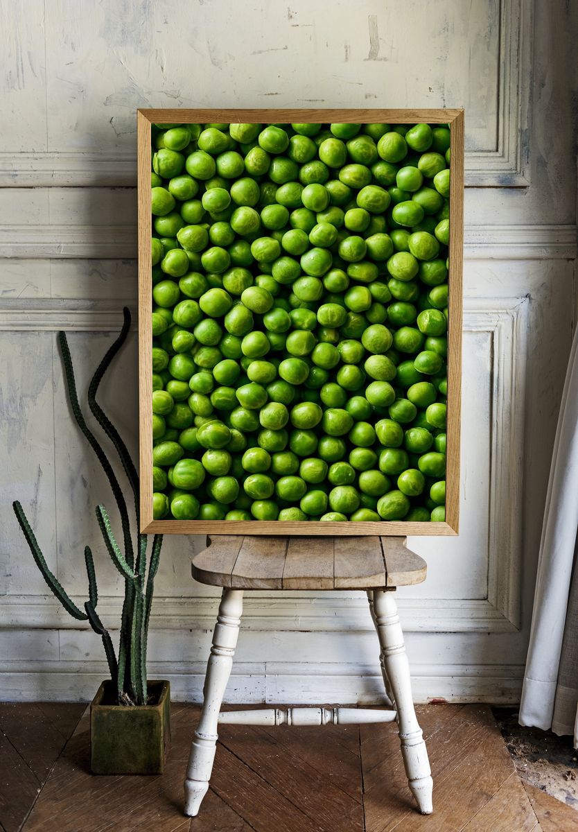 Green Peas Macro Photography Poster. — room view 1