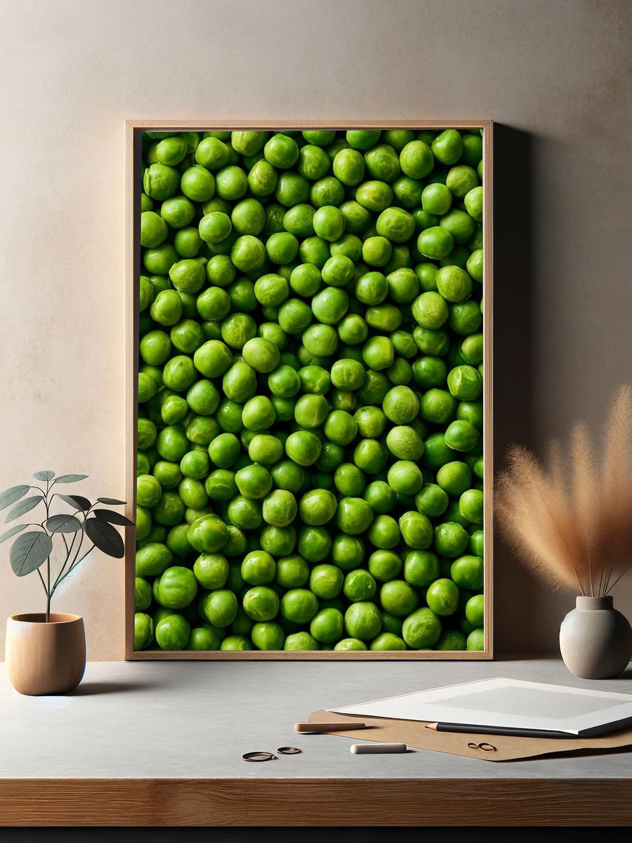 Green Peas Macro Photography Poster. — room view 2