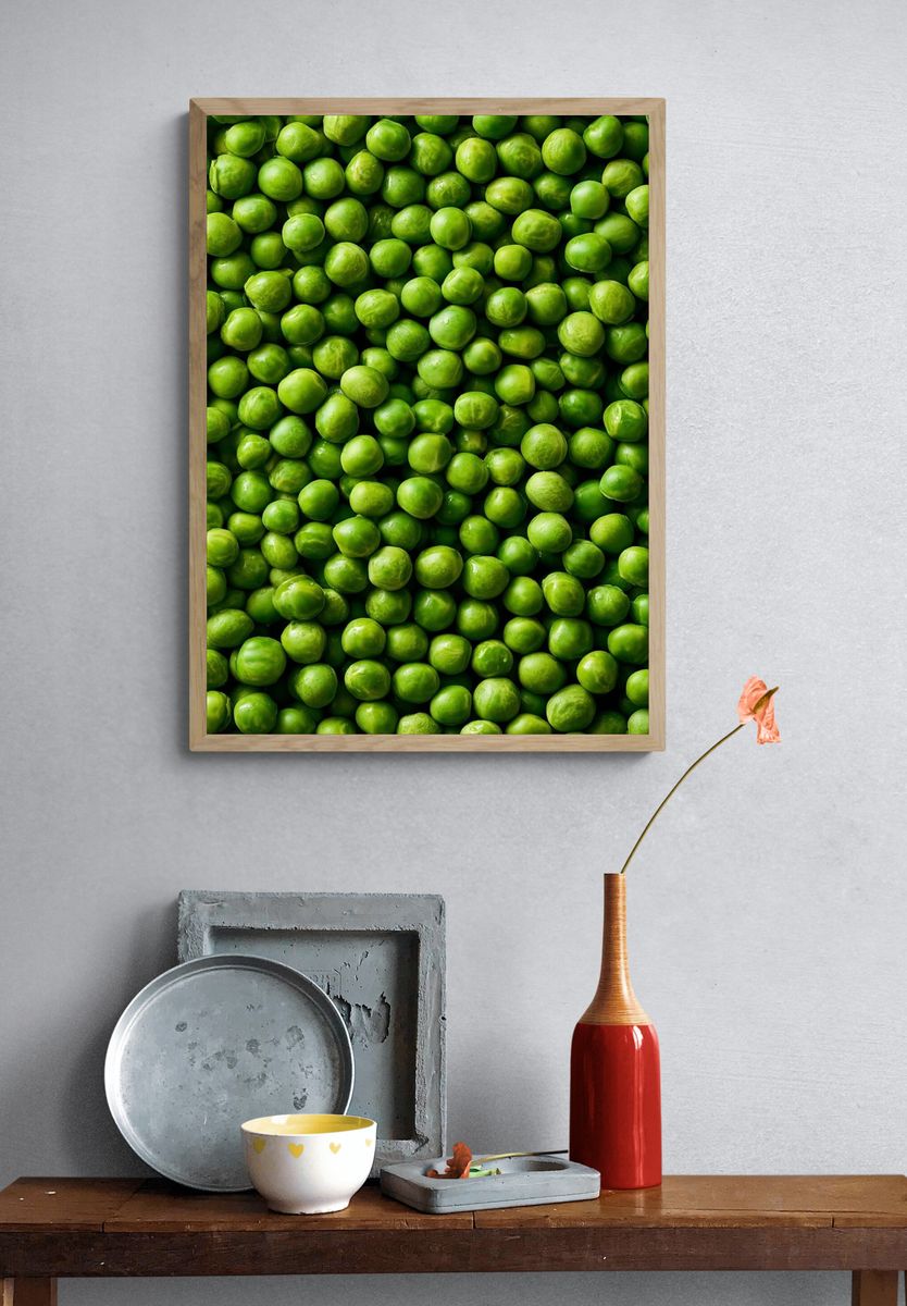 Green Peas Macro Photography Poster. — room view 3
