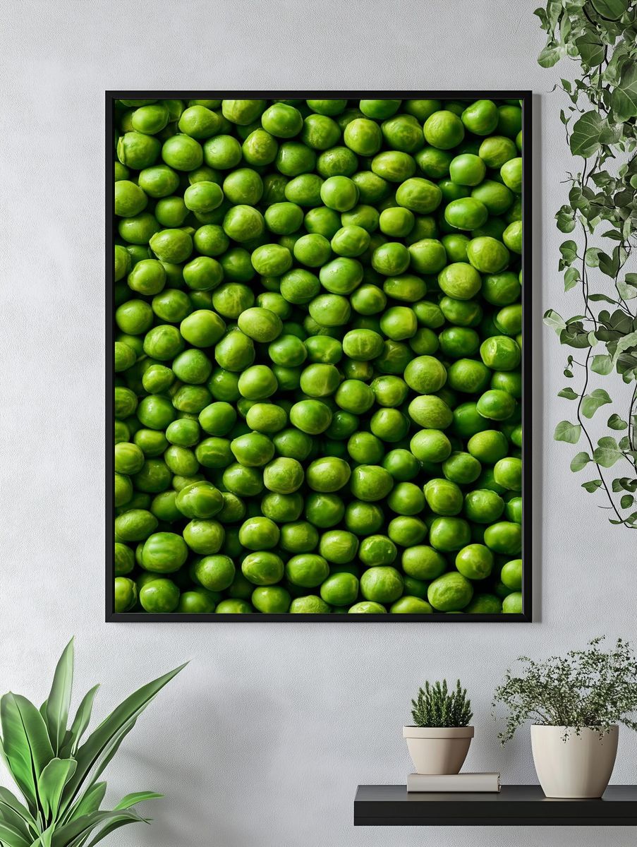 Green Peas Macro Photography Poster. — room view 4