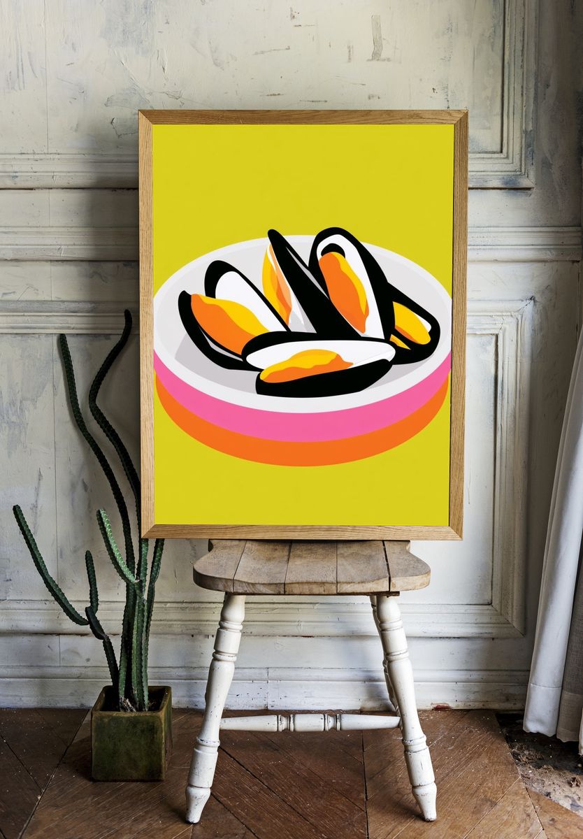 Mussel Shell Pop Art Poster. room preview