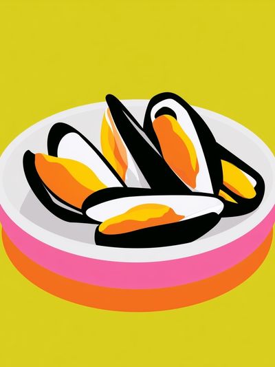 Mussel Shell Pop Art Poster. poster