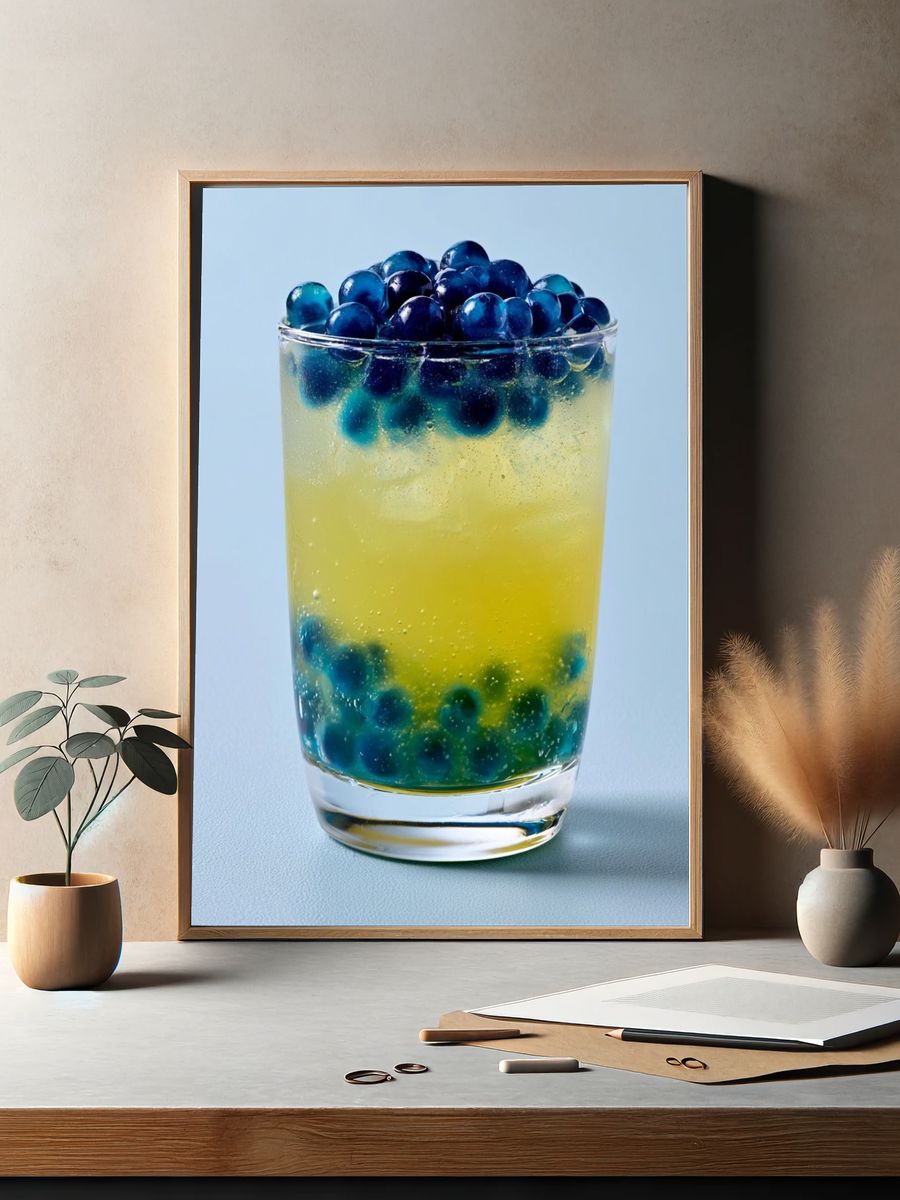 Blue Berry Cocktail Photography Poster. — room view 2