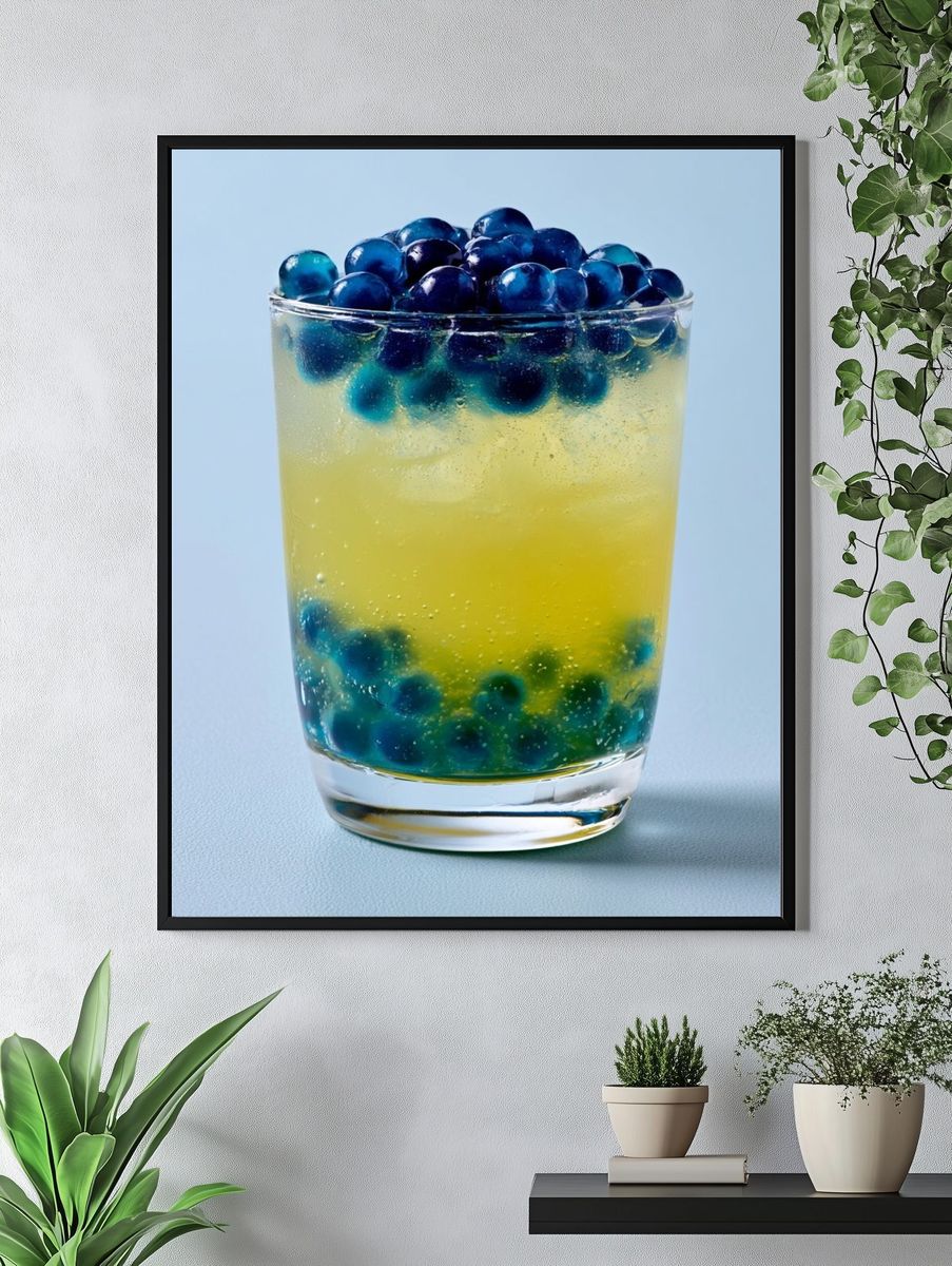 Blue Berry Cocktail Photography Poster. — room view 4