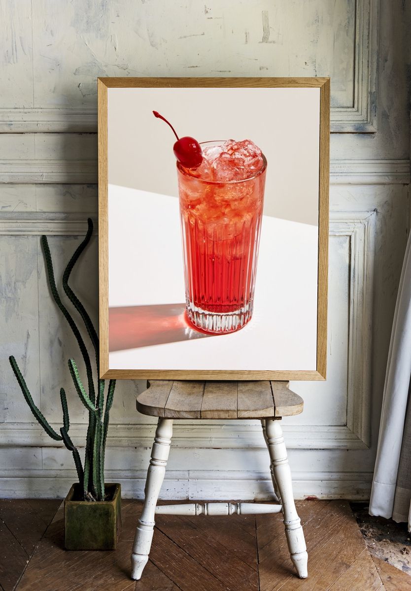 Cherry Cocktail Photography Poster. room preview