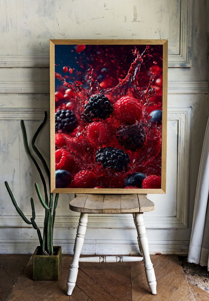 Berry Splash Photography Poster. — room view 1