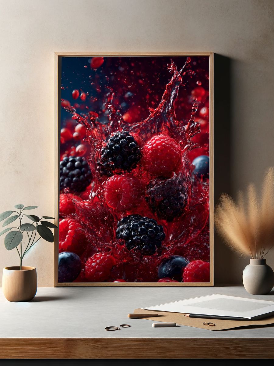 Berry Splash Photography Poster. — room view 2