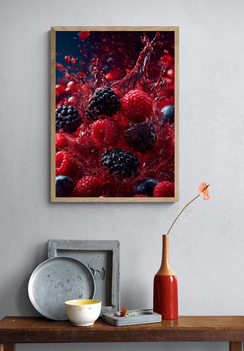 Berry Splash Photography Poster. — room view 3