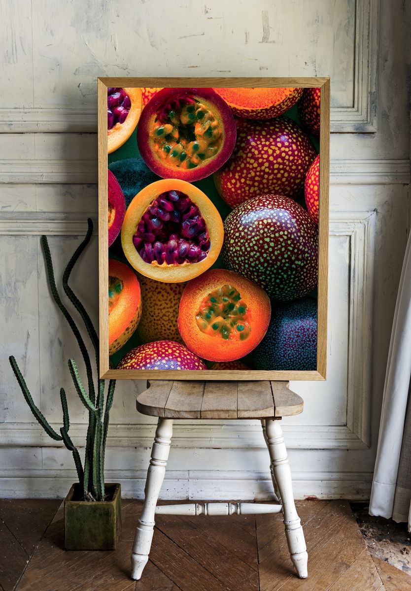 Passion Fruit Still Life Poster. — room view 1