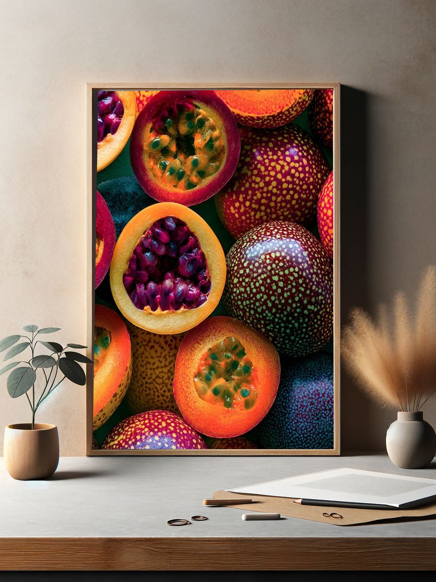 Passion Fruit Still Life Poster. — room view 2