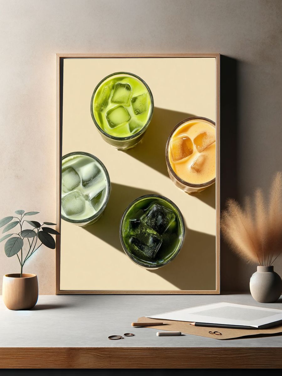 Iced Matcha Drinks Photography Poster. — room view 2