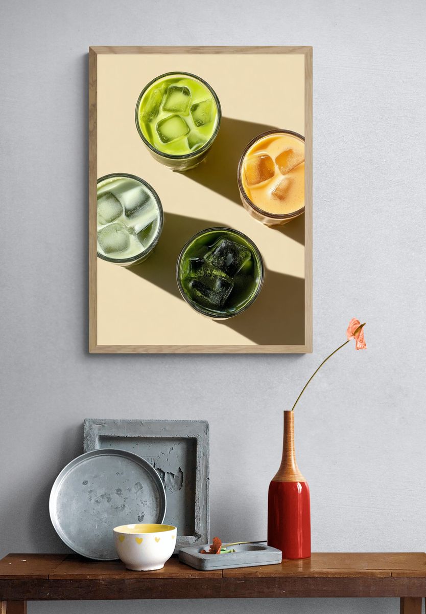 Iced Matcha Drinks Photography Poster. — room view 3